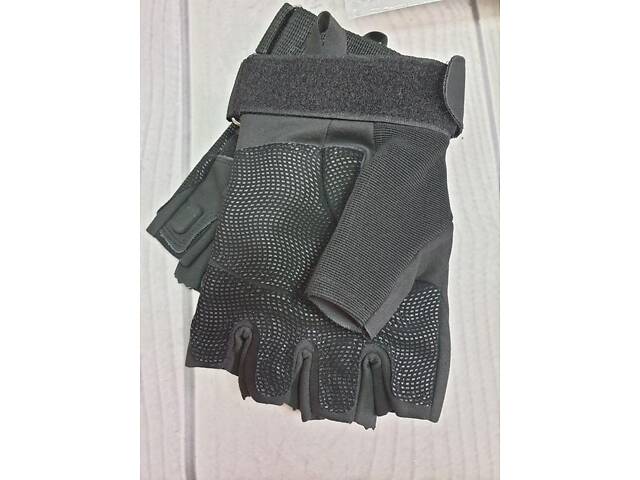 Мотоциклетные беспалые перчатки (с защитной вставкой) Черный Xl - Фото 7