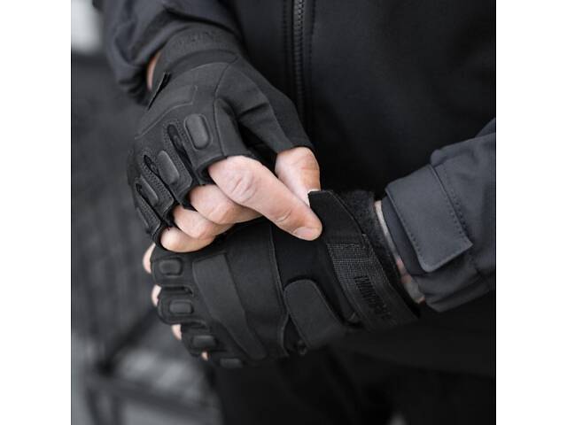 Мотоциклетные беспалые перчатки (с защитной вставкой) Черный Xl - Фото 9