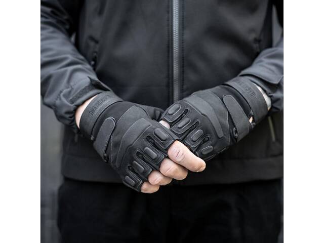 Мотоциклетные беспалые перчатки (с защитной вставкой) Черный Xl - Фото 6