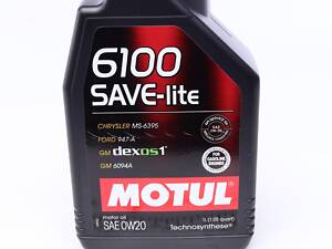 MOTUL 841211 Олива 0W20 SAVE-lite SAE 6100 (1л) (dexos1/Ford 947-A) (108002)