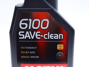 MOTUL 841611 Олива 5W30 6100 Save-clean (1л) (FIAT 9.55535-S1/PSA B71 2290/RENAULT RN0700)