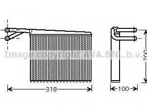 MSA6372 AVA Радиатор отопления MERCEDES-BENZ SPRINTER SERIES B901B902 (1995) SPRINTER 208D 2.3 AVA QUALITY COOLING MSA637