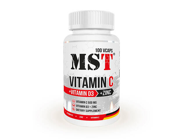 MST Vitamin C 500 mg + Vitamin D3 + Zinc (100 vcaps) - Фото 1