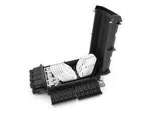 Муфта оптична Merlion ML-OP-F202, герметична, 4 введення, до 12 касет, до 288 зварювань, матеріал ABS