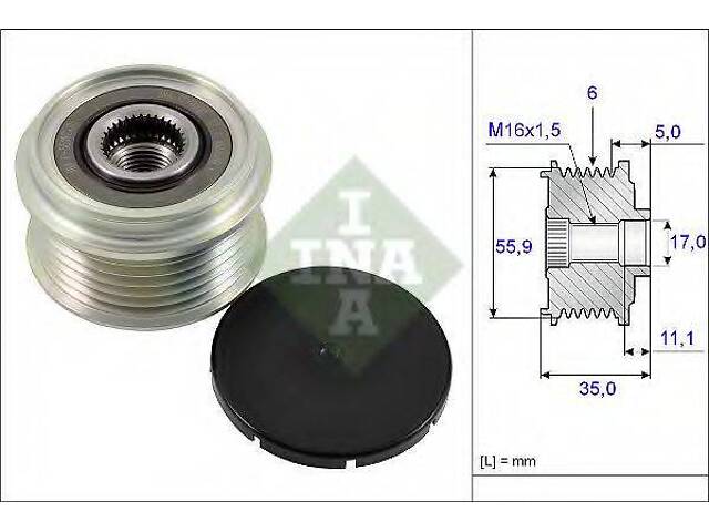 Муфта поліклинового ременя INA 535022210 на PORSCHE CAYENNE - Фото 1