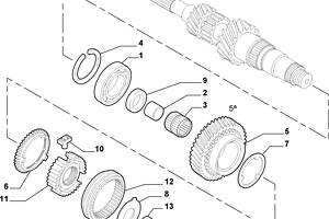 Муфта синхронизатора 5-й передачи со ступицей GP Citroen Nemo (55195576-46751821)