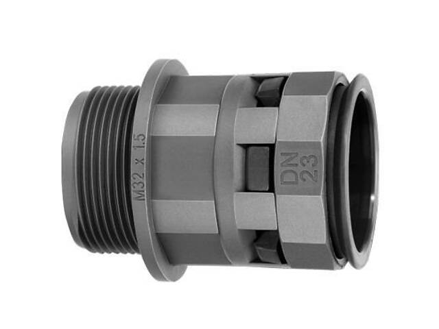 Муфта труба-коробка dn 29 мм, М32х1, 5, полиамид, цвет черный, Octopus, дкс [pam29m32n], Черный - Фото NaN