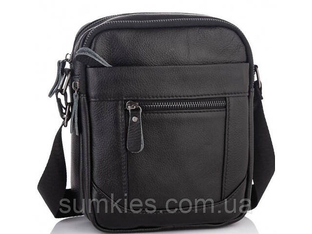 Чоловіча барсетка 18х21х7, сумка шкіряна планшетка через плече Tiding Bag SK N5386 чорна - Фото 1