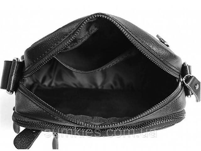 Чоловіча барсетка 18х21х7, сумка шкіряна планшетка через плече Tiding Bag SK N5386 чорна - Фото 6