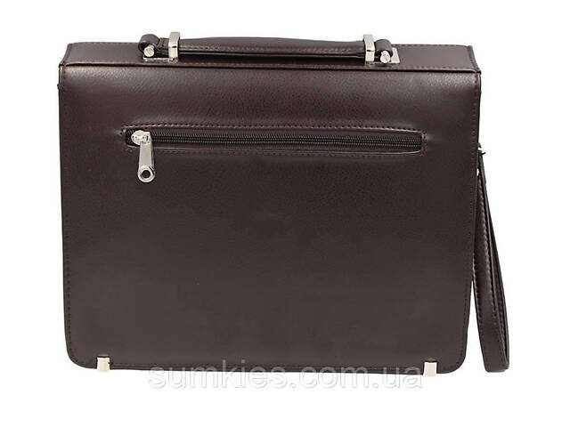 Мужская барсетка из искусственной кожи 302464 коричневая - Фото 4