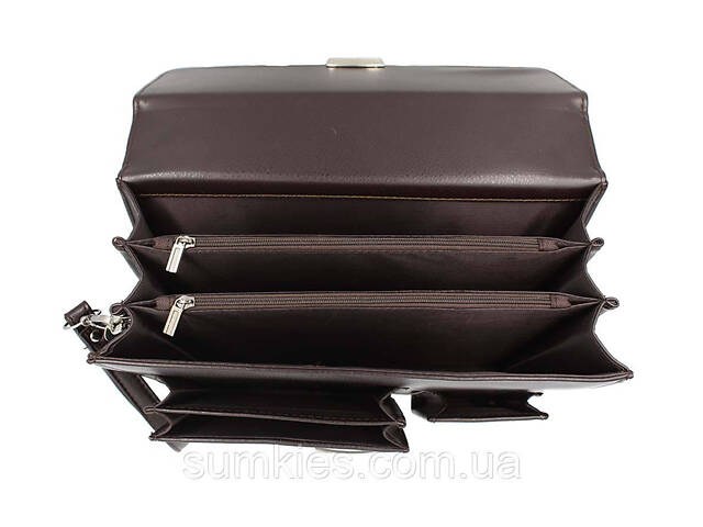 Мужская барсетка из искусственной кожи 302464 коричневая - Фото 6