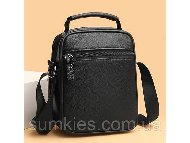 Чоловіча шкіряна барсетка через плече 22х26х9, месенджер з ручкою Bexhill Bx-66503 чорний - Фото 7