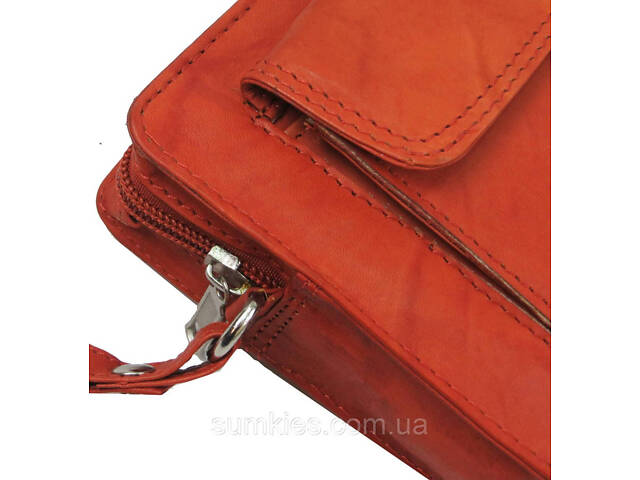 Чоловіча шкіряна барсетка, клатч Always Wild рудий - Фото 9