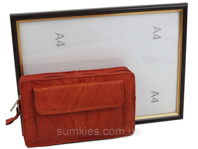 Чоловіча шкіряна барсетка, клатч Always Wild рудий - Фото 10