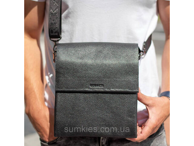 Чоловічий шкіряний месенджер 23х26х6, сумка планшет через плече BEXHILL TD-18621 чорний - Фото 4