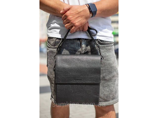 Чоловічий шкіряний месенджер 23х26х6, сумка планшет через плече BEXHILL TD-18621 чорний - Фото 7