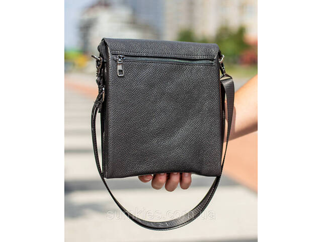 Чоловічий шкіряний месенджер 23х26х6, сумка планшет через плече BEXHILL TD-18621 чорний - Фото 9