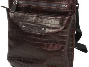 Чоловіча шкіряна наплічна сумка Mykhail Ikhtyar коричнева