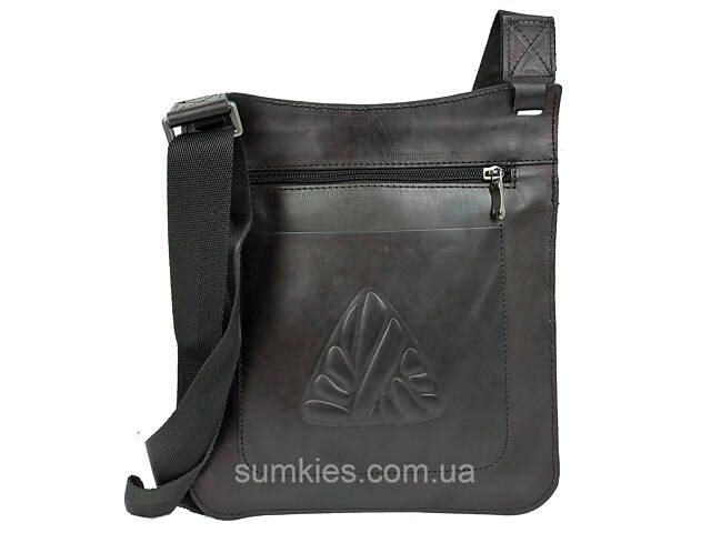 Чоловіча шкіряна наплічна сумка, планшетка Mykhail Ikhtyar чорна - Фото 6