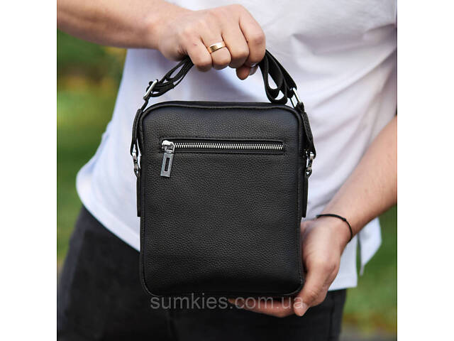 Чоловіча шкіряна сумка-барсетка 19х24х7.5, сумочка планшет через плече Bexhill BX-36256 чорна - Фото 6