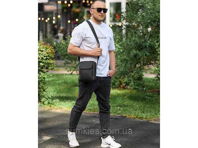 Чоловіча шкіряна сумка-барсетка 19х24х7.5, сумочка планшет через плече Bexhill BX-36256 чорна - Фото 10