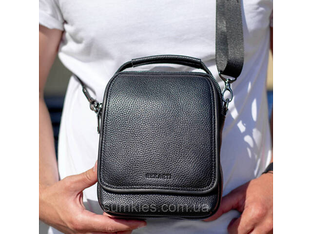 Чоловіча шкіряна сумка-барсетка 22х18х9, месенджер через плече з ручкою TD-22011 - Фото 1