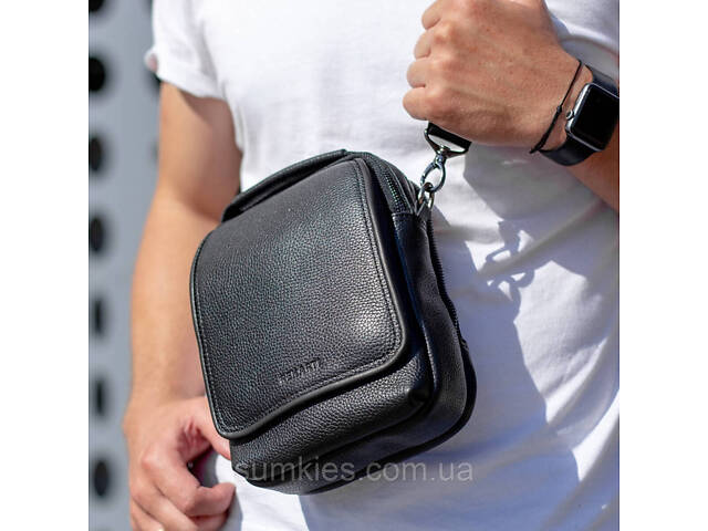Чоловіча шкіряна сумка-барсетка 22х18х9, месенджер через плече з ручкою TD-22011 - Фото 3