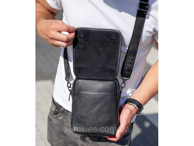 Чоловіча шкіряна сумка-барсетка 22х18х9, месенджер через плече з ручкою TD-22011 - Фото 9