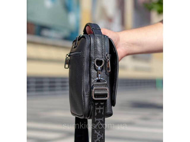 Чоловіча шкіряна сумка-барсетка 22х18х9, месенджер через плече з ручкою TD-22011 - Фото 10