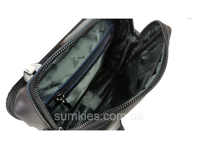 Чоловіча шкіряна сумка, барсетка Mykhail Ikhtyar чорна - Фото 6