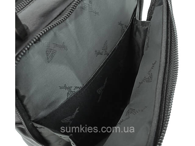 Чоловіча шкіряна сумка, барсетка Mykhail Ikhtyar чорна - Фото 7