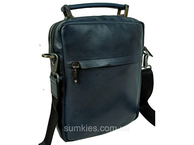 Чоловіча шкіряна сумка, барсетка Mykhail Ikhtyar синя - Фото 5