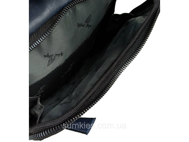 Чоловіча шкіряна сумка, барсетка Mykhail Ikhtyar синя - Фото 7