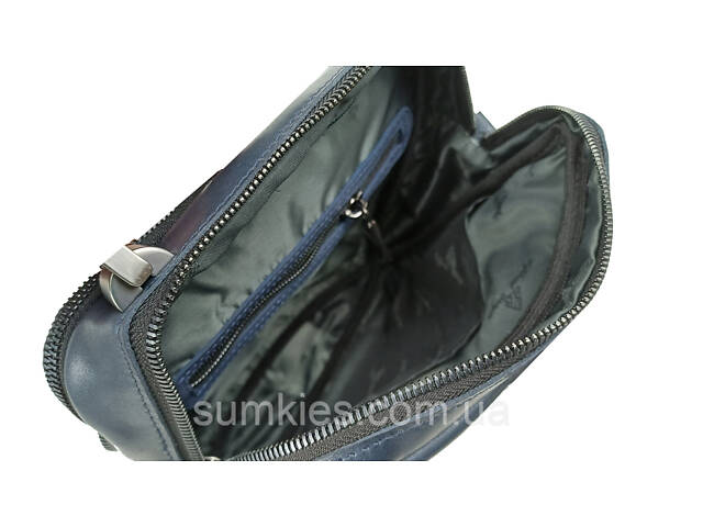 Чоловіча шкіряна сумка, барсетка Mykhail Ikhtyar синя - Фото 9