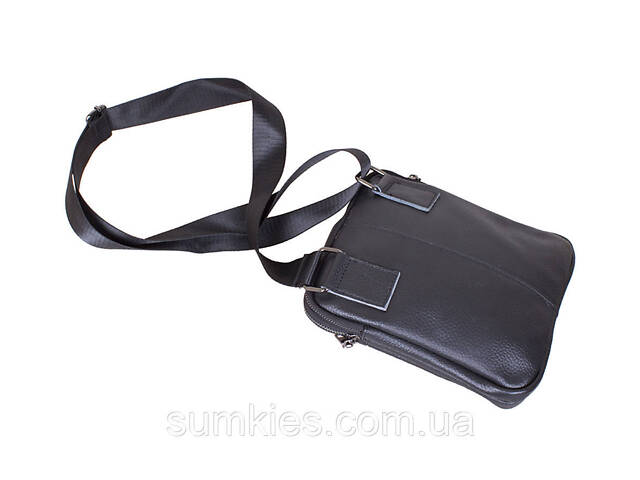 Чоловіча шкіряна сумка black1923-1 Чорна - Фото 7