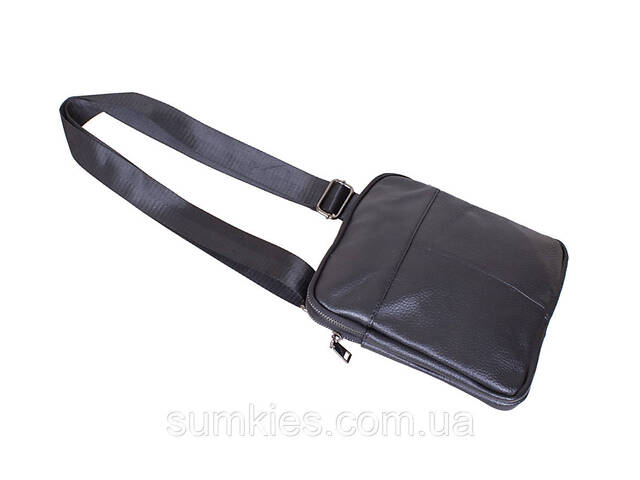 Чоловіча шкіряна сумка black1923-1 Чорна - Фото 9