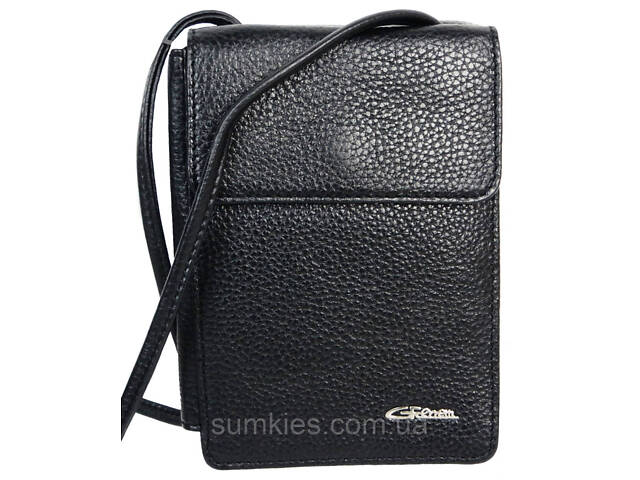 Чоловіча шкіряна сумка через плече Giorgio Ferretti чорна - Фото 1