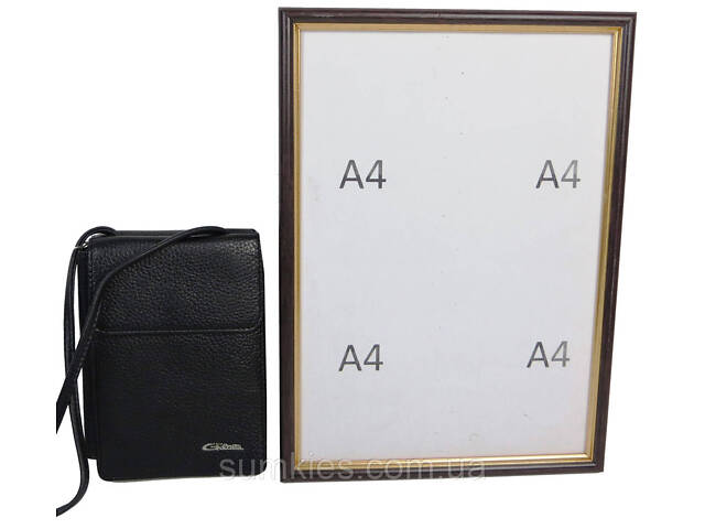 Чоловіча шкіряна сумка через плече Giorgio Ferretti чорна - Фото 4