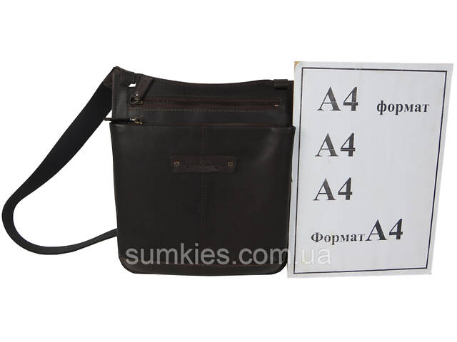 Чоловіча шкіряна сумка через плече Mykhail Ikhtyar коричнева - Фото 8