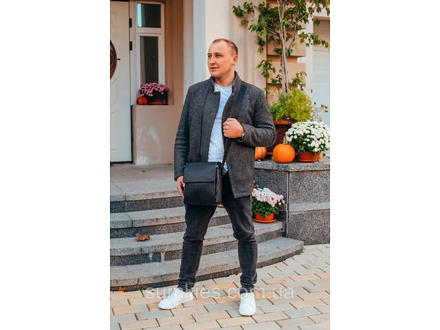 Чоловіча шкіряна сумка-месенджер, барсетка на одне плече 22x26x6 Tiding Bag 75-5271 чорна - Фото 9