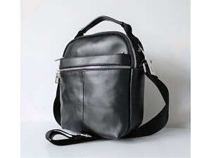 Мужская кожаная сумка мессенджер 'Carbone' черная