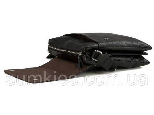 Чоловіча шкіряна сумка, месенджер Tiding Bag чорний - Фото 3