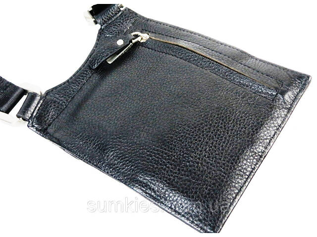 Чоловіча шкіряна сумка на плече Giorgio Ferretti чорна - Фото 5