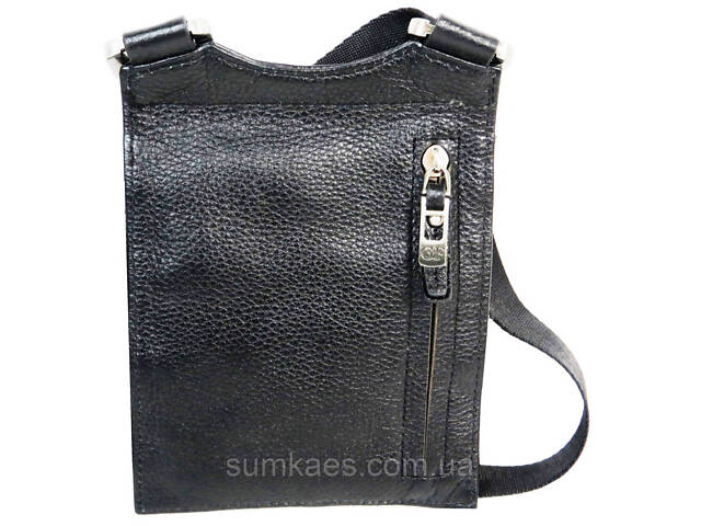 Чоловіча шкіряна сумка на плече Giorgio Ferretti чорна - Фото 3