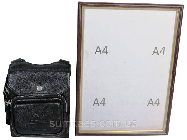 Чоловіча шкіряна сумка на плече Giorgio Ferretti чорна - Фото 7