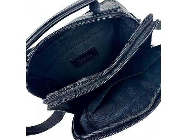 Чоловіча шкіряна сумка, планшетка Ruff Ryder чорна - Фото 4