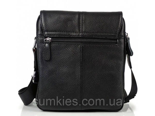Чоловіча сумка шкіряна планшет 21х24х6, барсетка на одне плече Tiding Bag M1254A чорна - Фото 7