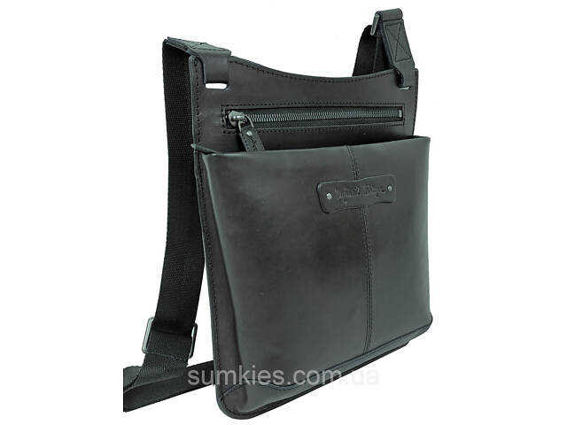 Чоловіча шкіряна сумка-планшетка Mykhail Ikhtyar чорна - Фото 2