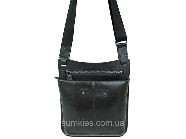 Чоловіча шкіряна сумка-планшетка Mykhail Ikhtyar чорна - Фото 3