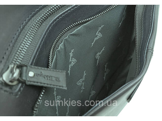 Чоловіча шкіряна сумка-планшетка Mykhail Ikhtyar чорна - Фото 9